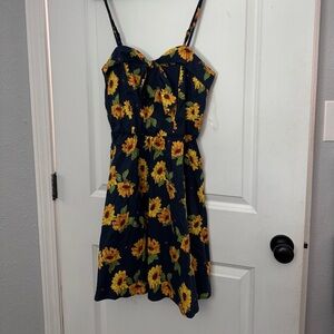 Floral Sunflower Print Dress